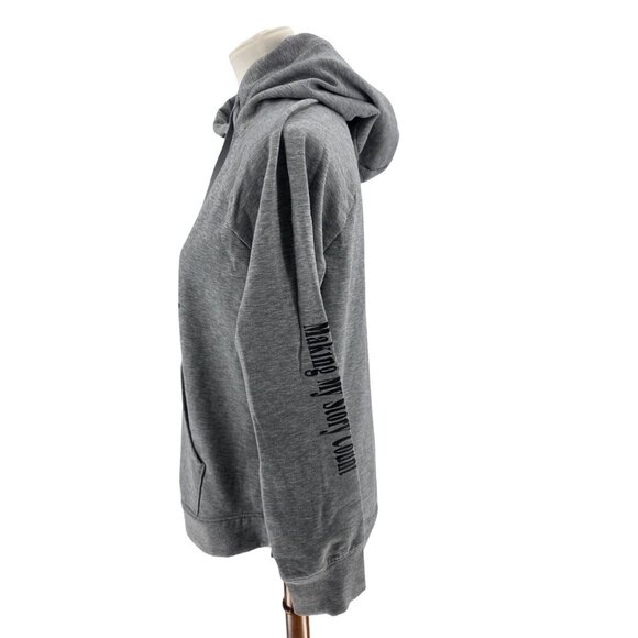 "Im The Main Character" Hoodie L/G 12-14 Grey Polyester/Modal - Picture 9 of 14